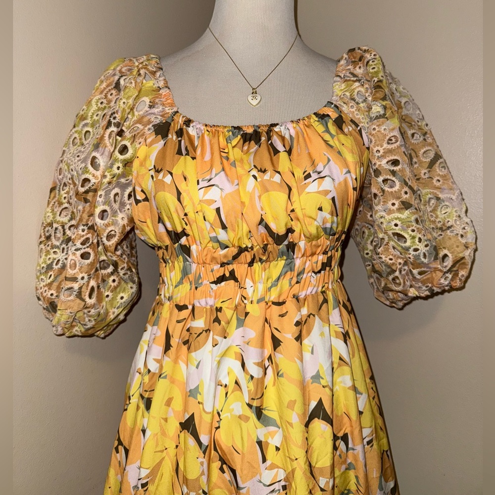 NWT Miss Rosier Cl’emence Floral Print Cut-Out Midi Dress,Size-Small - Picture 15 of 15